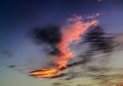 Close-up of orange sky at night