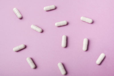 High angle view of colored pencils