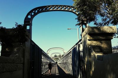 Low angle view of built structure against blue sky