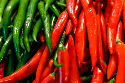 Full frame shot of red chili peppers