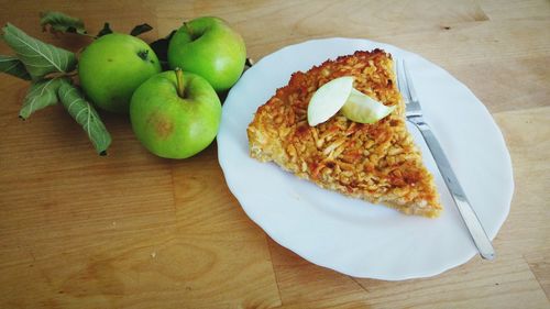 High angle view of breakfast served on table