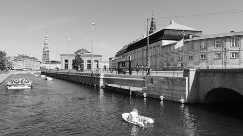 Bridge over river in city