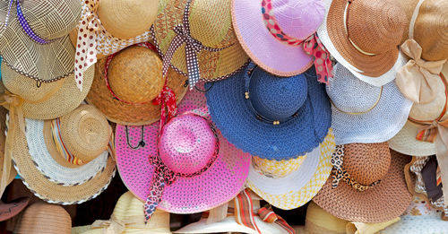 High angle view of people at market stall
