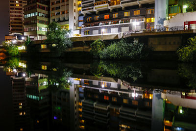 Illuminated city at night