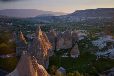 Panoramic view of landscape with mountain in background