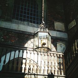 Low angle view of illuminated hanging lights