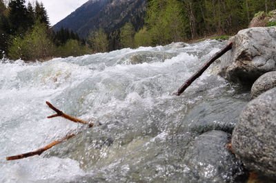 River flowing through rocks