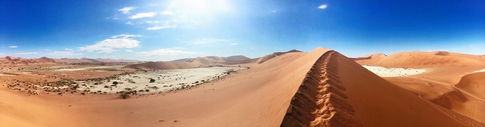 Panoramic view of namib desert against sky