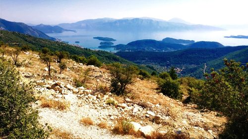 Scenic view of mountains against sky