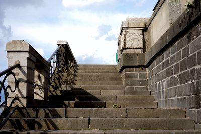 Low angle view of staircase against building