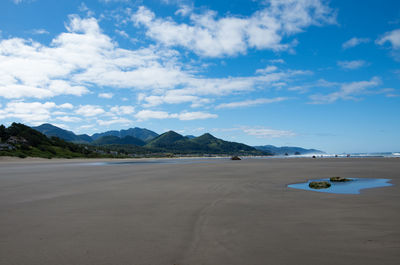 Scenic view of beach against sky