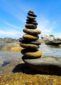Stack of stones on beach