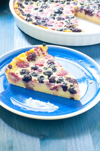 Close-up of dessert in plate on table