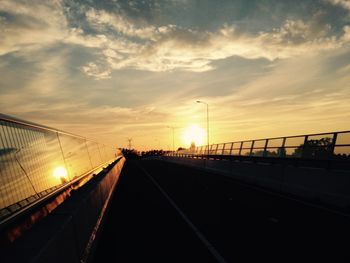 Railroad track at sunset