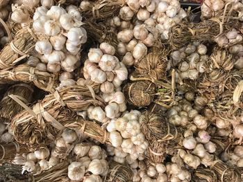 High angle view of vegetables for sale in market