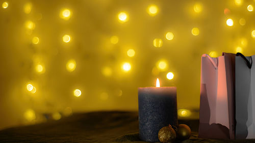 Close-up of christmas decorations on table