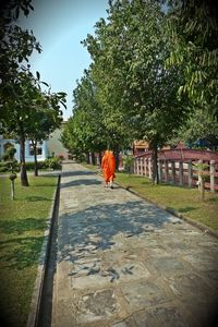 Man walking on road