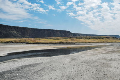 Algae and sand deposits at lake magadi, rift valley, kenya