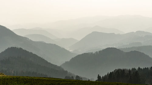 Scenic view of mountains against sky