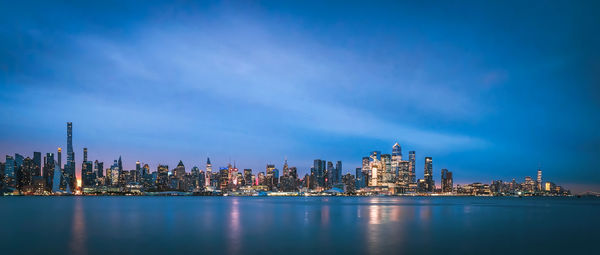 Illuminated city at night,new york city, united states of america