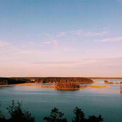 Scenic view of river against sky