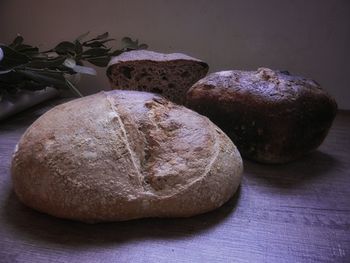 Close-up of bread on table