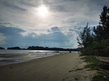 Scenic view of beach against sky