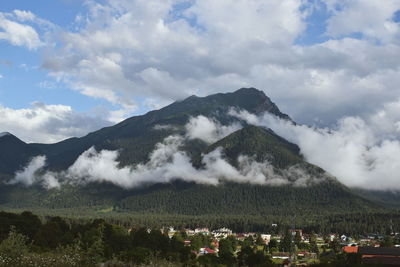 Scenic view of mountains against sky