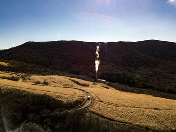 Scenic view of mountain against sky