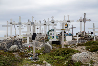 View of cemetery against sky