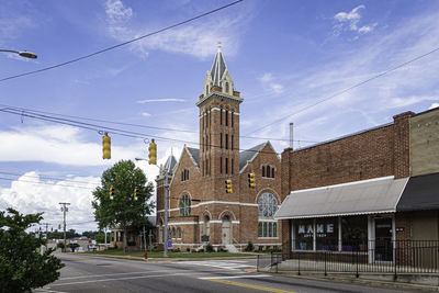 Low angle view of building against sky