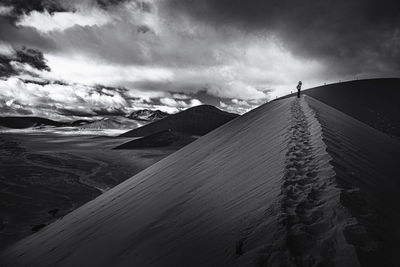 Scenic view of snowcapped mountain against sky