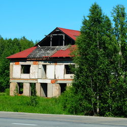 Building against blue sky