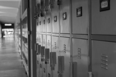 Close-up of lockers