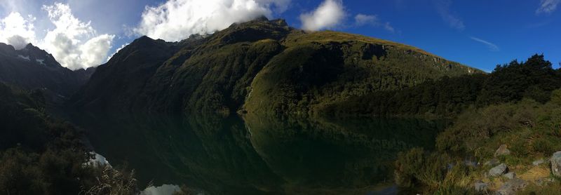 Panoramic view of mountains against sky