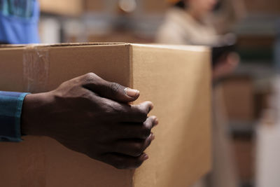 Cropped image of man working at home