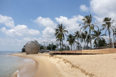 Scenic view of beach against sky