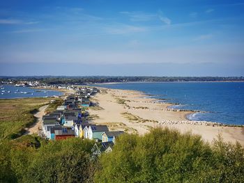 High angle view of sea against sky
