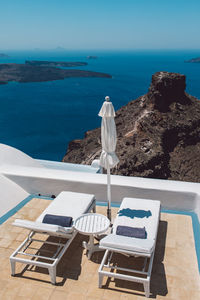 High angle view of sea against sky