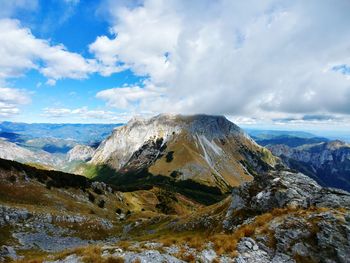 Scenic view of mountains against sky