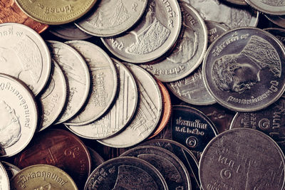 Full frame shot of coins