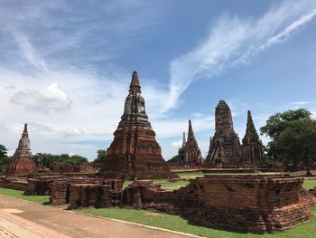 Old temple building against sky