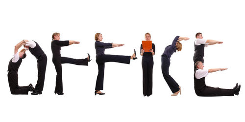 Group of people against white background