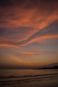 Scenic view of sea at sunset