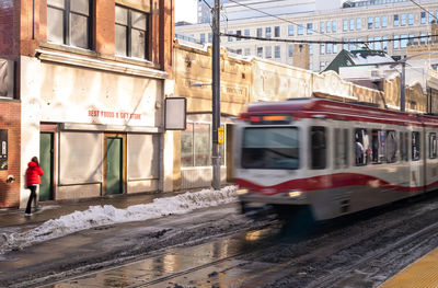 Train on railroad station