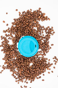 High angle view of coffee cup