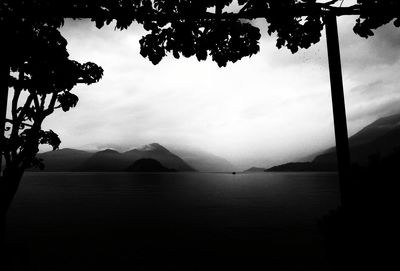 Scenic view of lake against cloudy sky