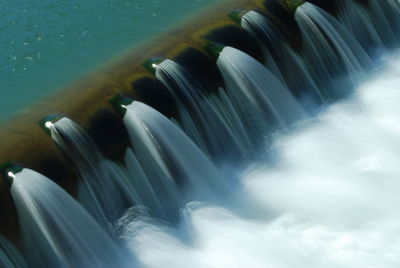 Water flowing on dam