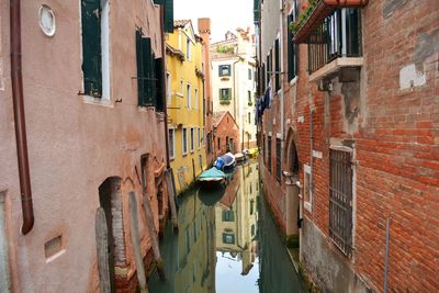 Boats moored at grand canal