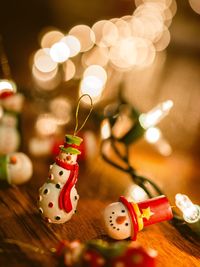 Close-up of toy on wood